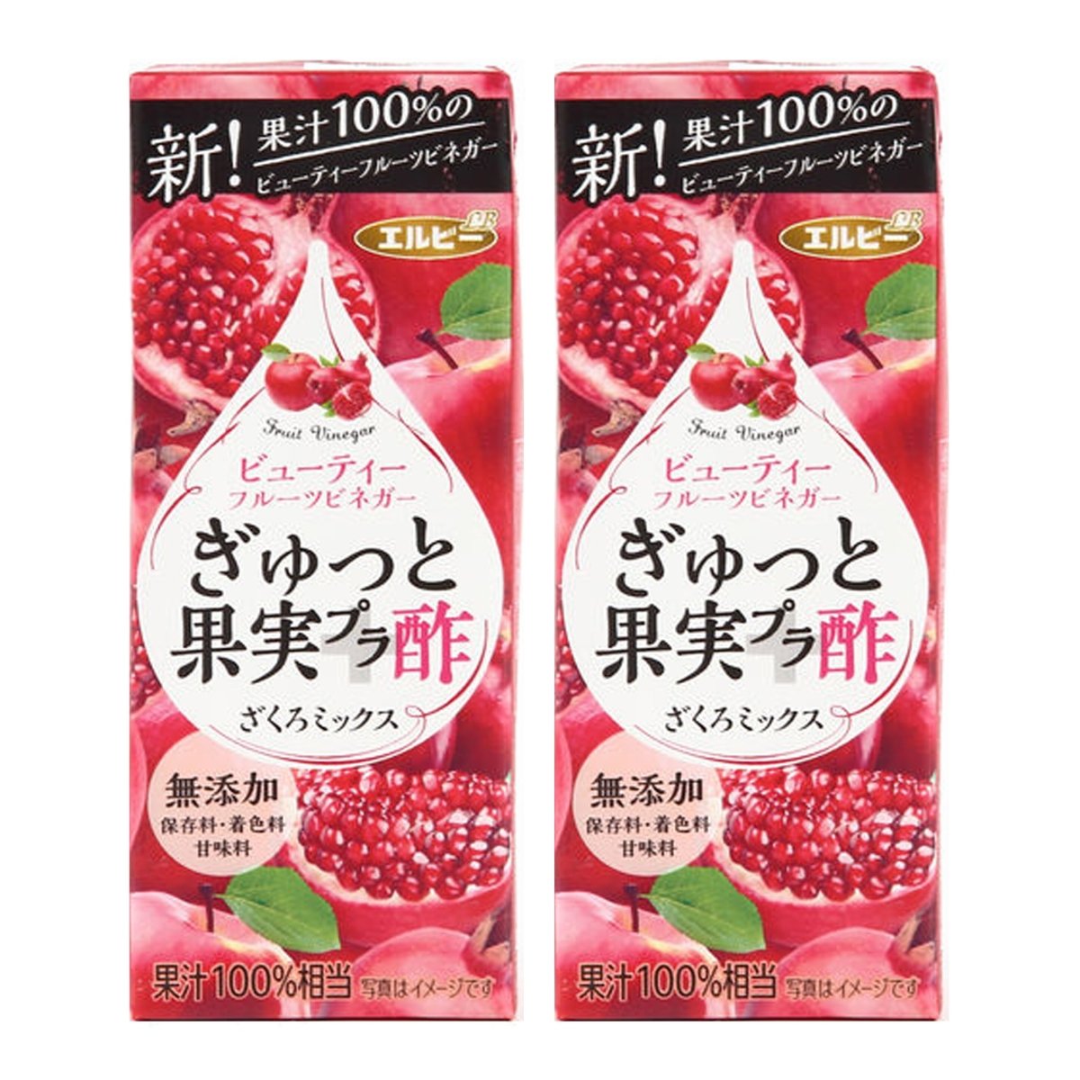 ELBEE Gyutto Fruit + Vinegar Pomegranate Mix 200ml*2 Pack Food, Beverages & Tobacco oceanbuy beauty markham toronto free ship USA asian korean skincare
