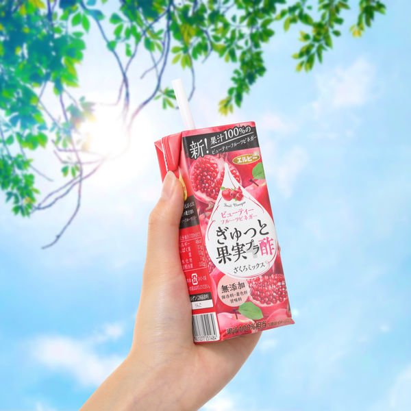 ELBEE Gyutto Fruit + Vinegar Pomegranate Mix 200ml*2 Pack Food, Beverages & Tobacco oceanbuy beauty markham toronto free ship USA asian korean skincare