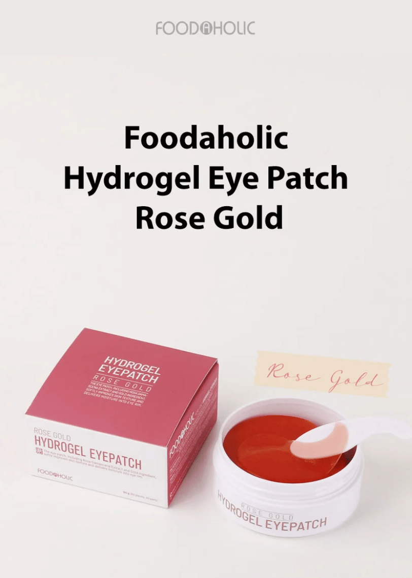 FOODAHOLIC Hydrogel Eye Patch 60Pcs - Rose Gold Health & Beauty oceanbuy beauty markham toronto free ship USA asian korean skincare