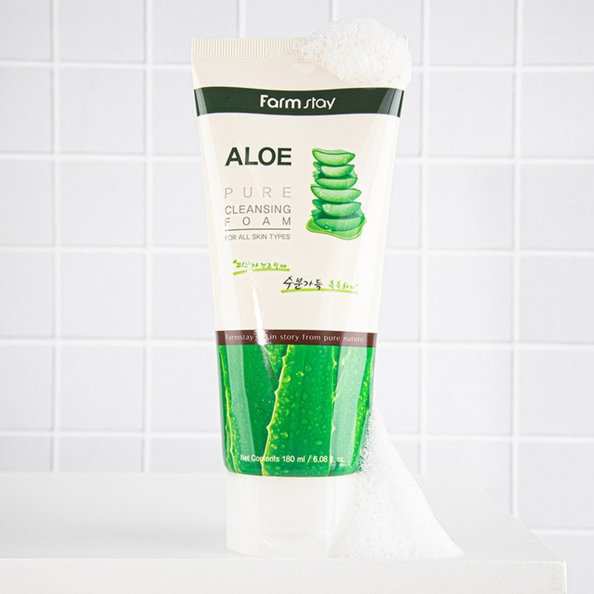 FRAMSTAY Aloe Pure Cleansing Foam 180ml Health & Beauty oceanbuy beauty markham toronto free ship USA asian korean skincare