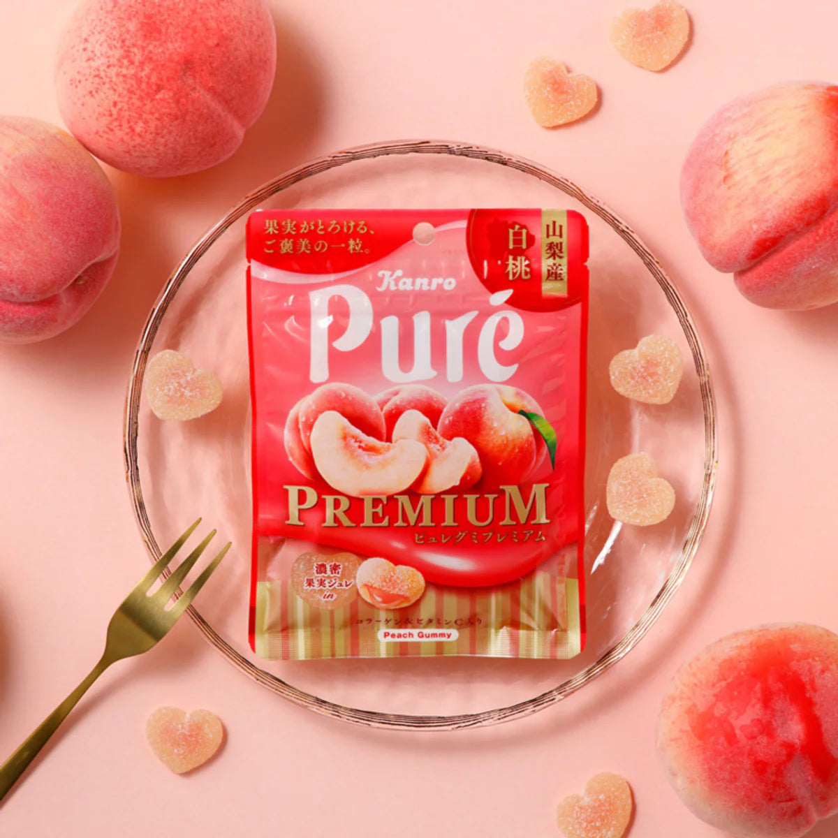 KANRO Pure Gummy Premium Yamanashi White Peach 54g Food, Beverages & Tobacco oceanbuy beauty markham toronto free ship USA asian korean skincare