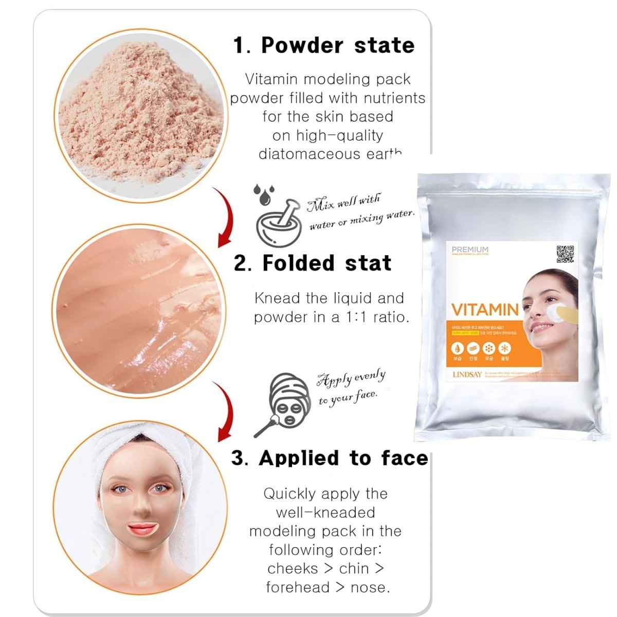 LINDSAY Premium Modeling Mask 1Kg - Vitamin Health & Beauty oceanbuy beauty markham toronto free ship USA asian korean skincare
