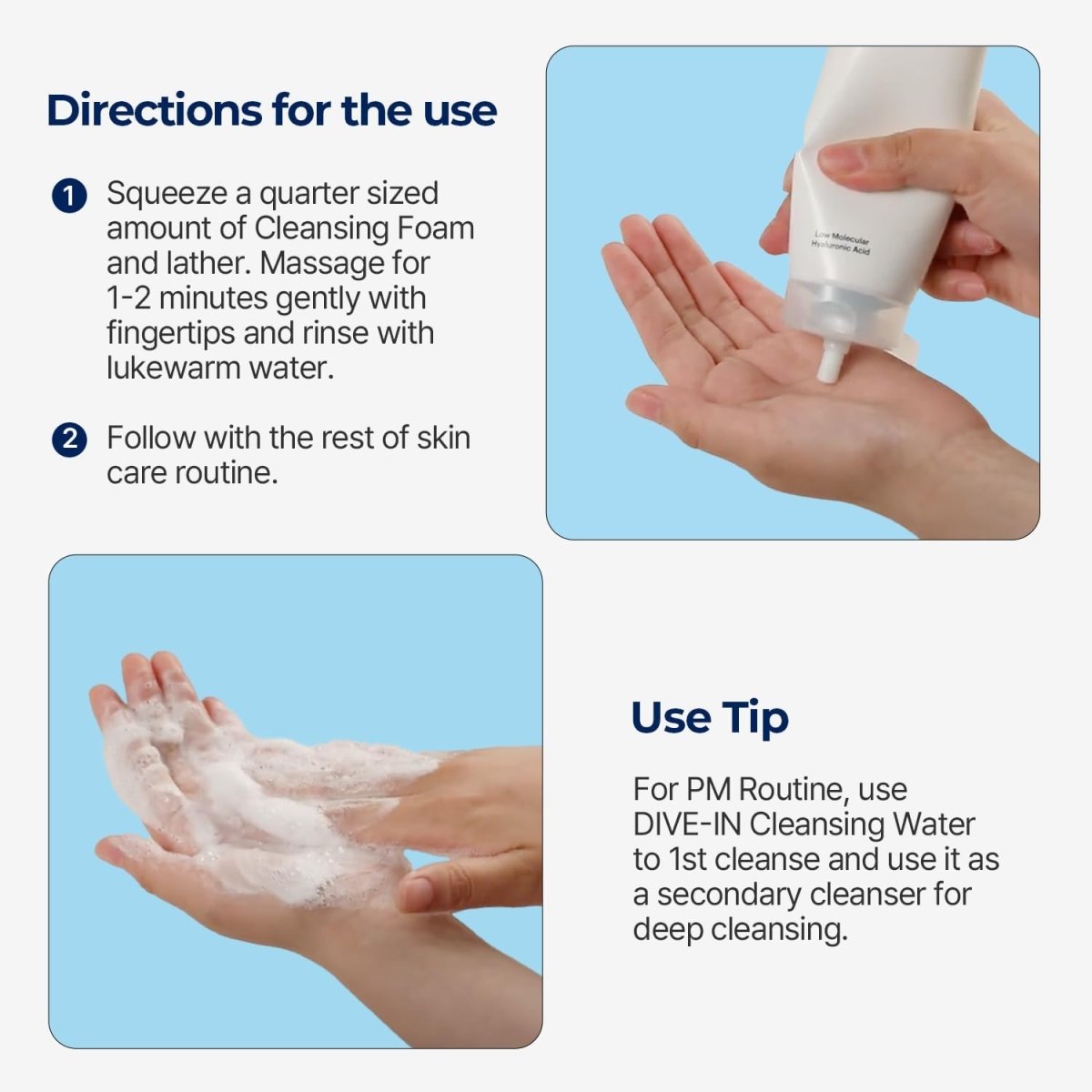 TORRIDEN DIVE - IN Low Molecular Hyaluronic Acid Cleansing Foam 150ml Health & Beauty oceanbuy beauty markham toronto free ship USA asian korean skincare