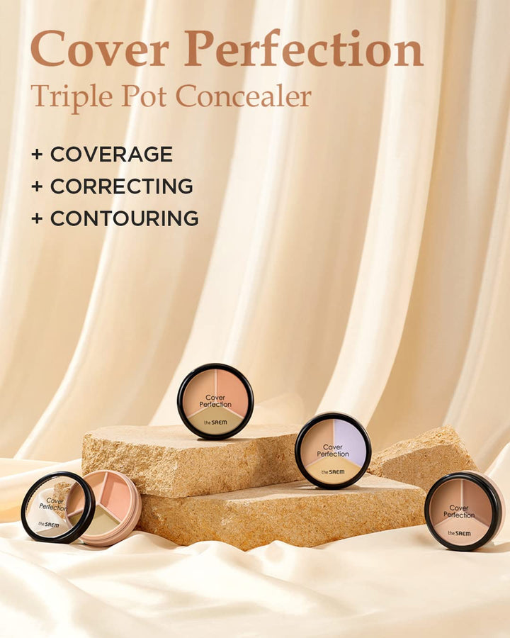 THE SAEM Cover Perfection Triple Pot Concealer - 03 Correct Up Beige Health & Beauty oceanbuy.ca markham toronto free ship USA asian korean skincare