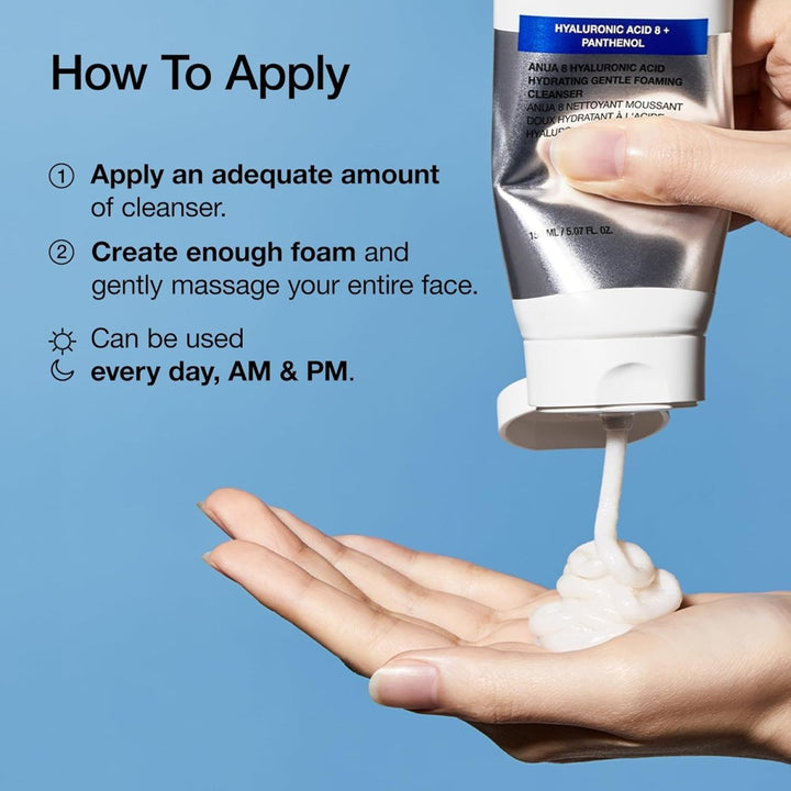 ANUA 8 Hyaluronic Acid Hydrating Gentle Foaming Cleanser 150ml Health & Beauty oceanbuy beauty markham toronto free ship USA asian korean skincare
