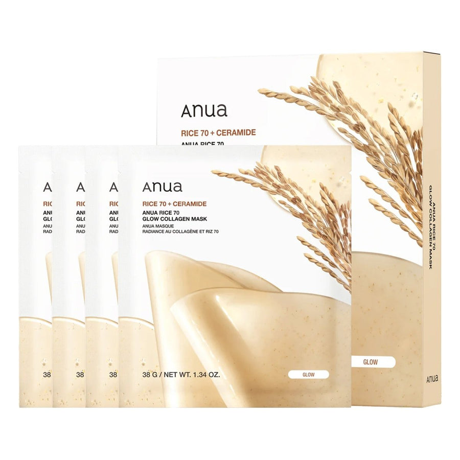 ANUA Rice 70 Glow Collagen Mask 4Pcs Health & Beauty oceanbuy beauty markham toronto free ship USA asian korean skincare