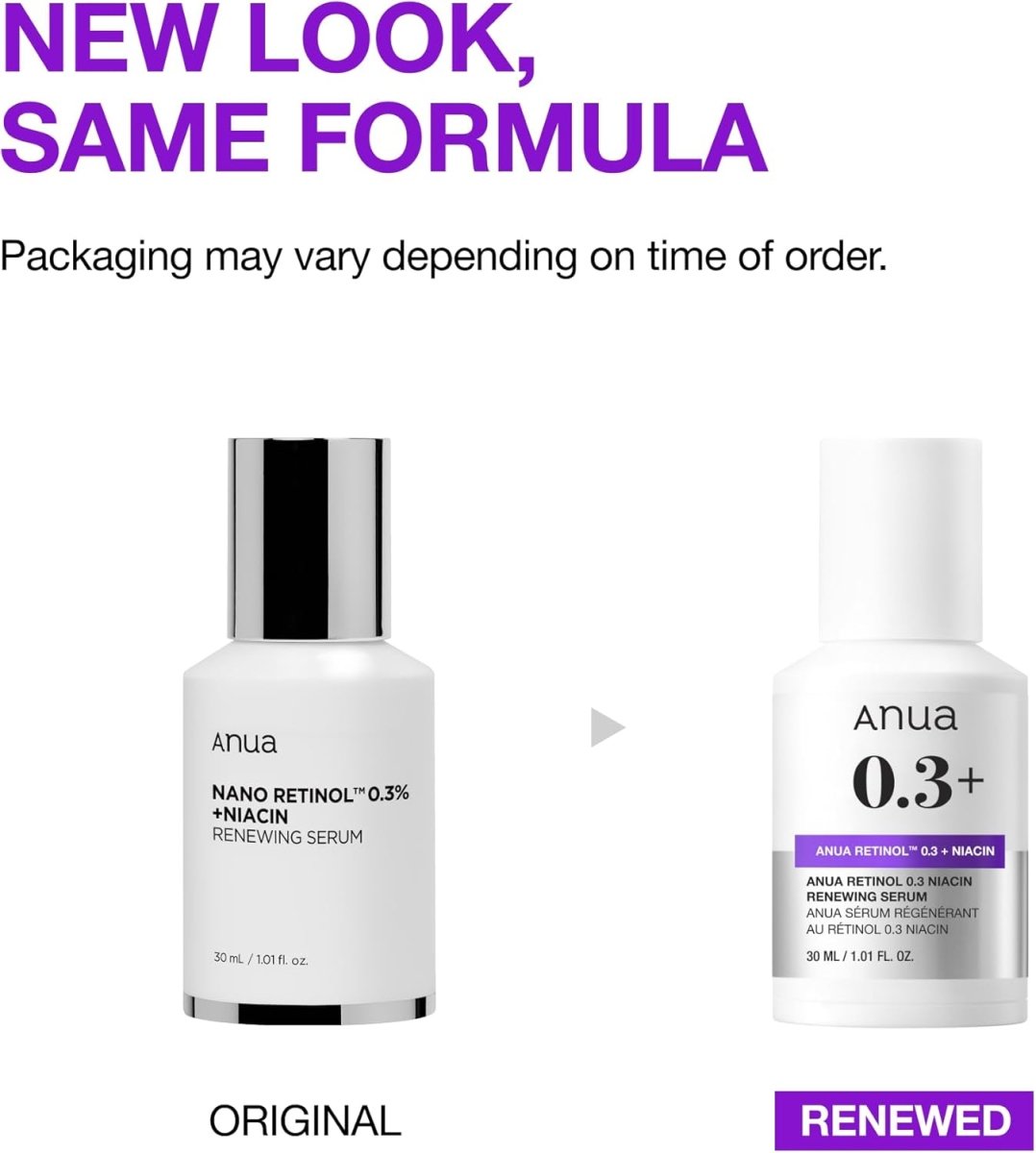 ANUA Nano Retinol 0.3% + Niacin Renewing Serum 30ml Health & Beauty