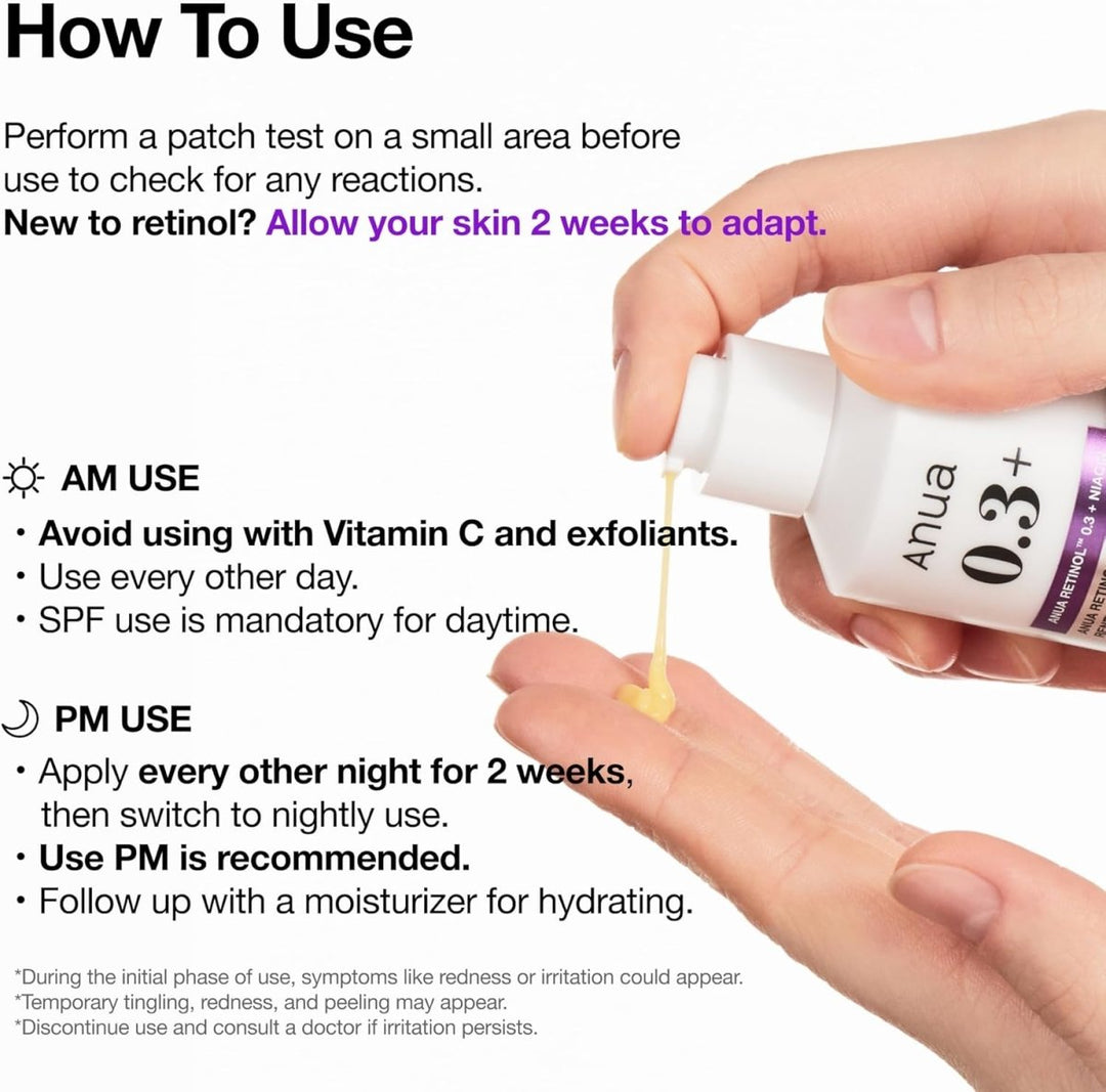 ANUA Nano Retinol 0.3% + Niacin Renewing Serum 30ml Health & Beauty