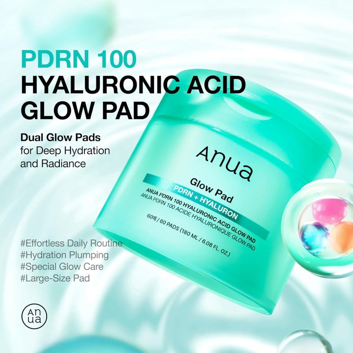ANUA PDRN 100 Hyaluronic Acid Glow Pad 60 Pads Health & Beauty