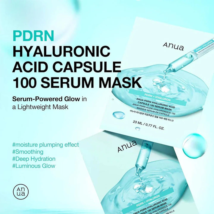 ANUA PDRN Hyaluronic Acid Capsule 100 Serum Mask 1Pcs Health & Beauty