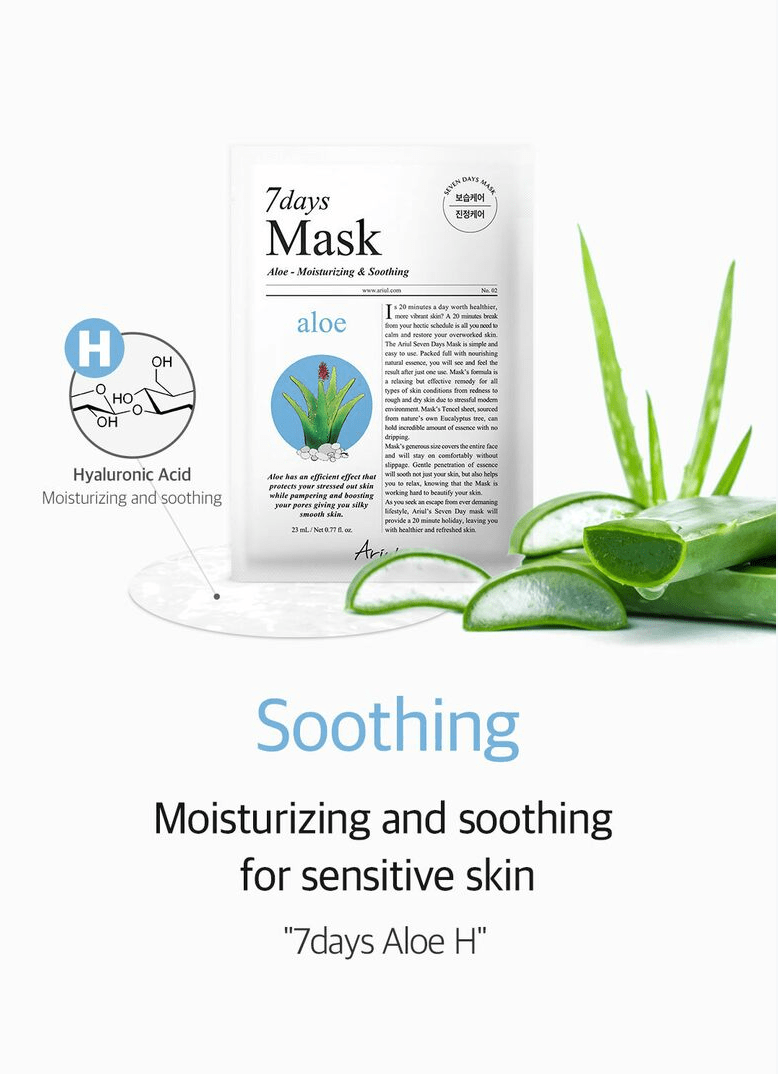 ARIUL 7 Days Mask 1Pcs - Aloe H Health & Beauty oceanbuy beauty markham toronto free ship USA asian korean skincare
