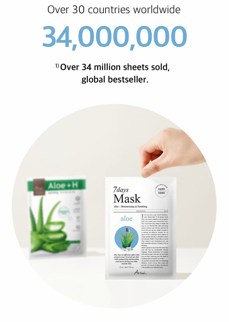 ARIUL 7 Days Mask 1Pcs - Aloe H Health & Beauty oceanbuy beauty markham toronto free ship USA asian korean skincare