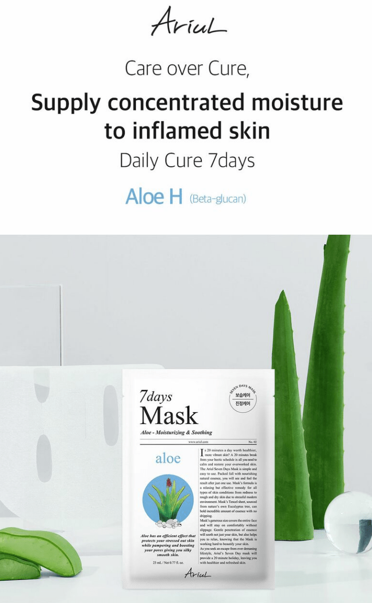 ARIUL 7 Days Mask 1Pcs - Aloe H Health & Beauty oceanbuy beauty markham toronto free ship USA asian korean skincare