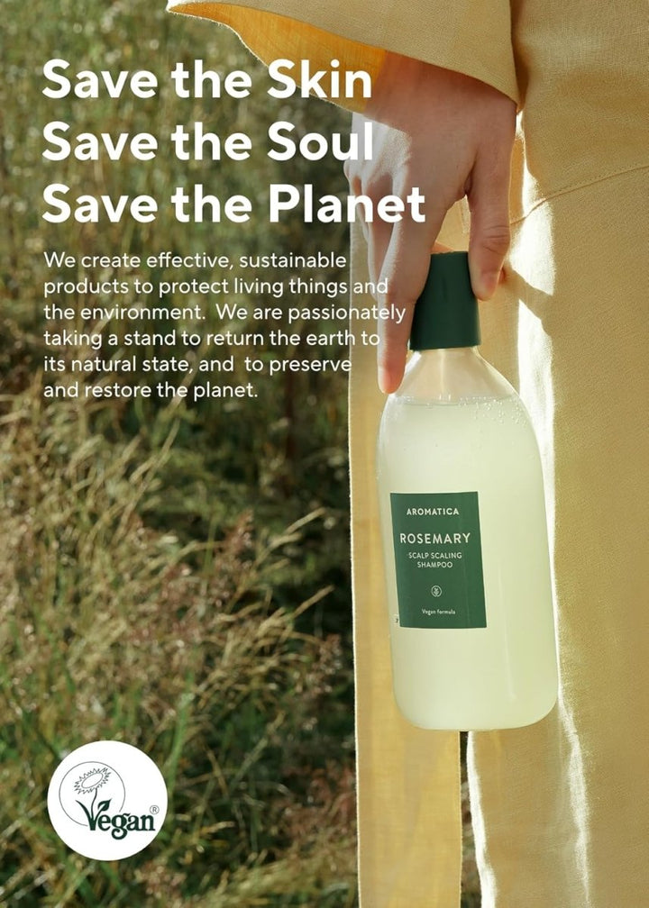 AROMATICA Rosemary Scalp Scaling Shampoo 400ml Hair Care Kbeauty markham toronto free ship USA asian korean