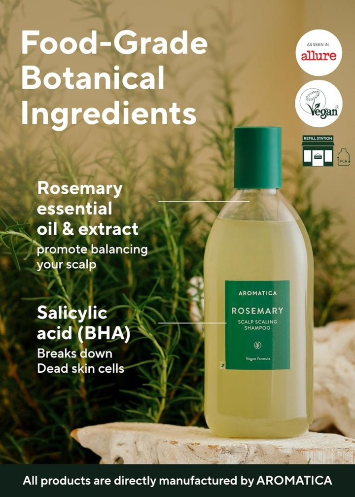 AROMATICA Rosemary Scalp Scaling Shampoo 400ml Hair Care Kbeauty markham toronto free ship USA asian korean