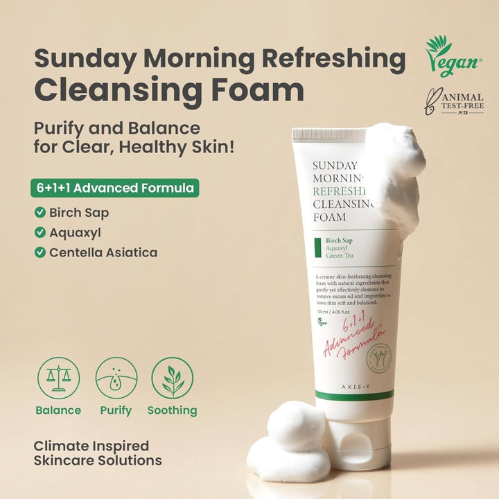 AXIS - Y Sunday Morning Refreshing Cleansing Foam 120ml Health & Beauty oceanbuy beauty markham toronto free ship USA asian korean skincare