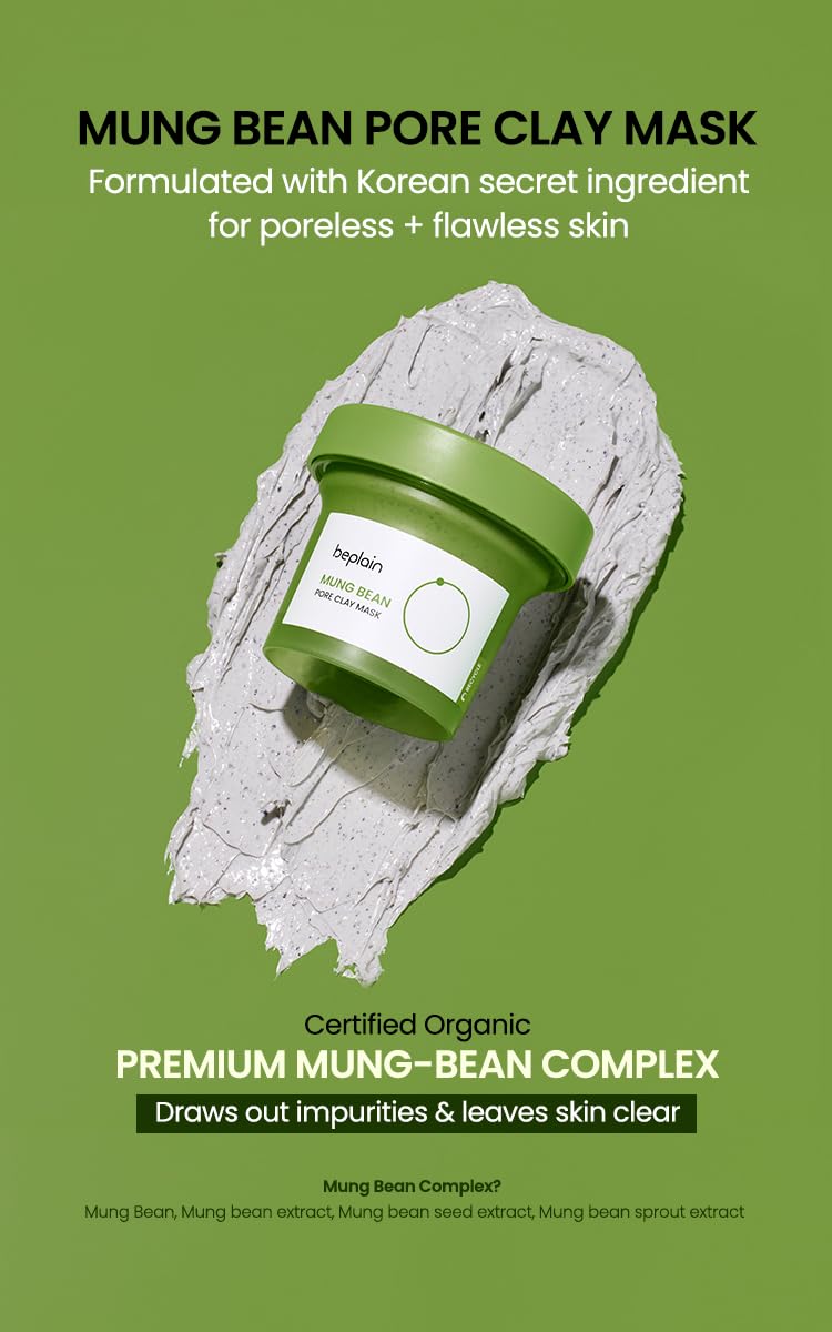 BEPLAIN Mung Bean Pore Clay Mask Pack 120ml + 12ml*4Pcs Special Set Health & Beauty oceanbuy.ca markham toronto free ship USA asian korean skincare