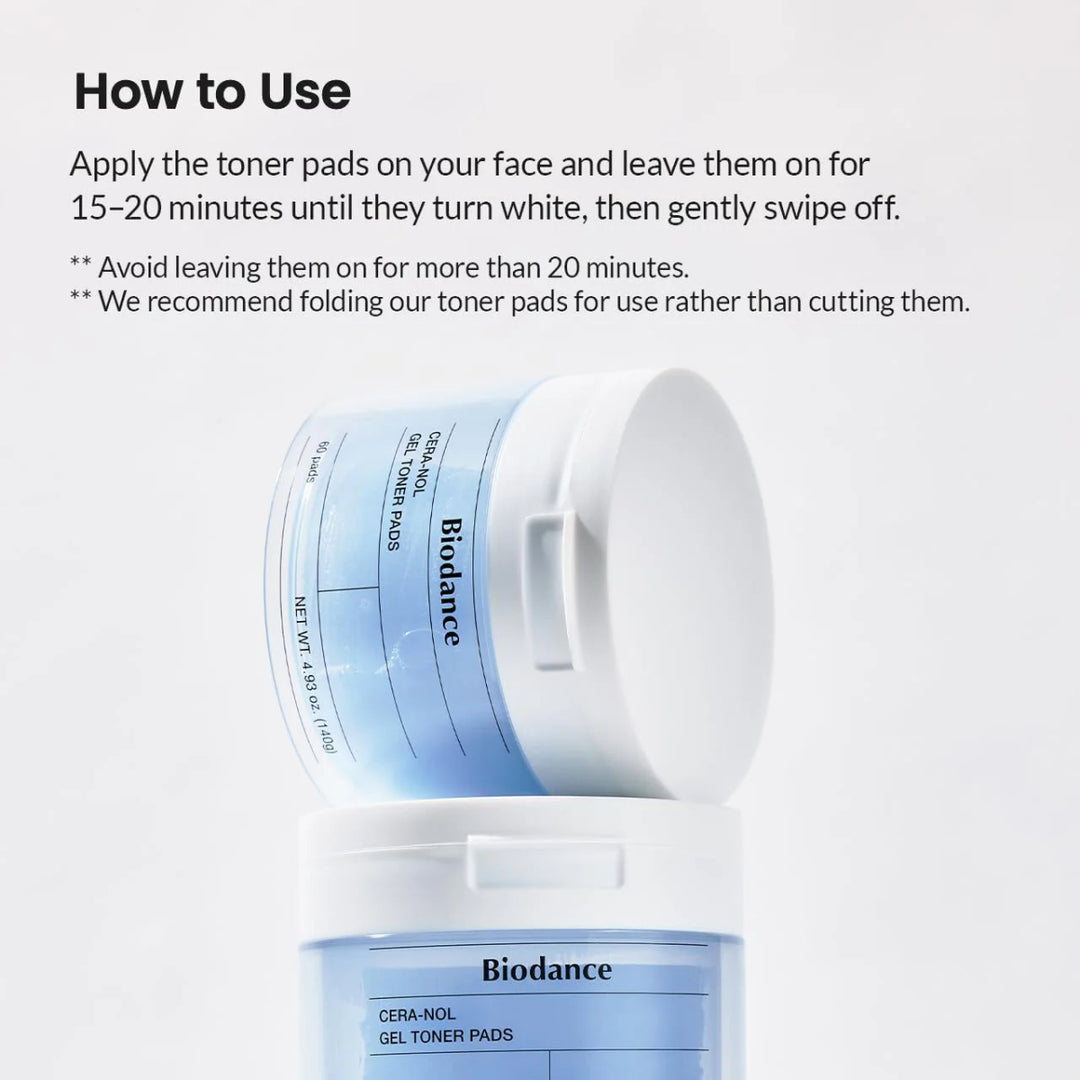 BIODANCE Cera - nol Gel Toner Pads 60 Pads Health & Beauty