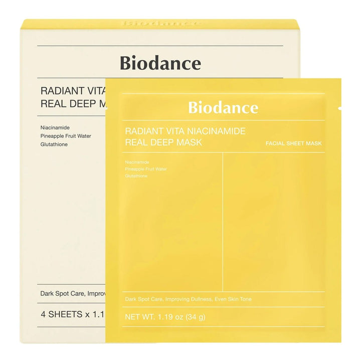 BIODANCE Radiant Vita Niacinamide Real Deep Mask 4Pcs Health & Beauty