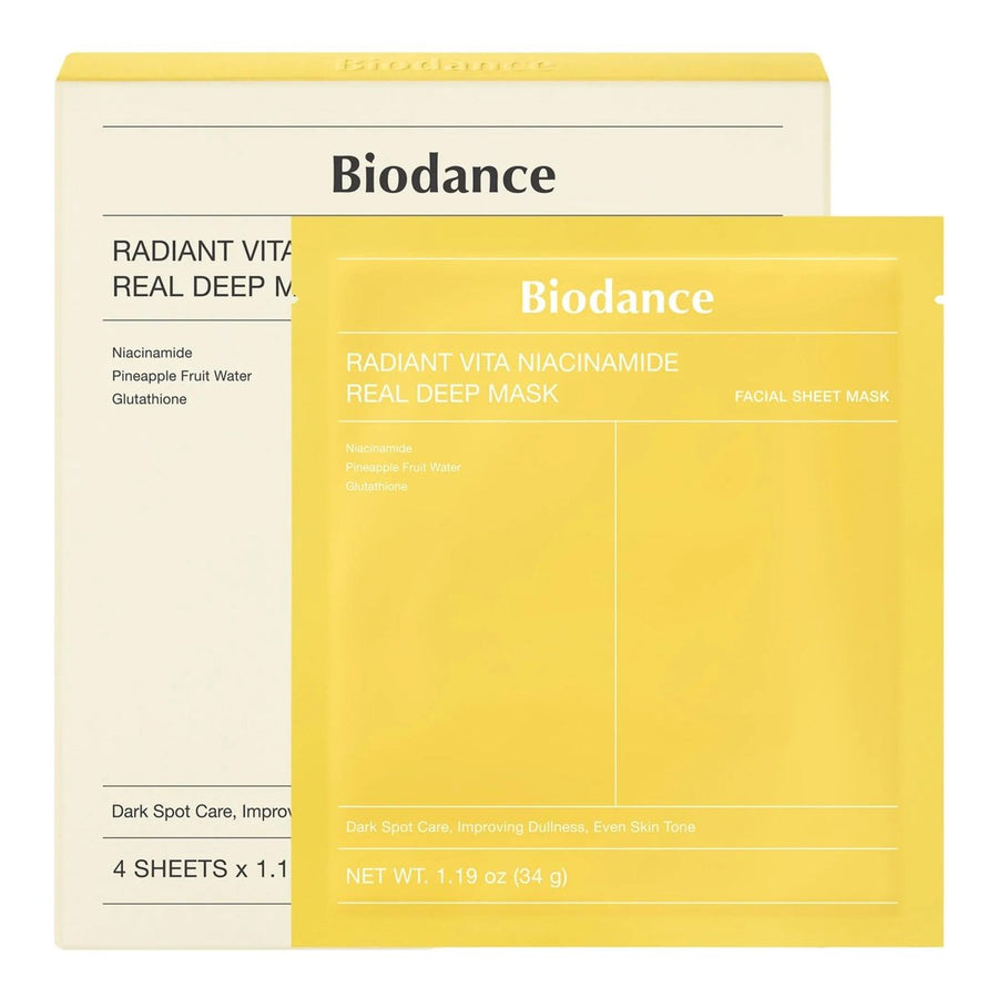 BIODANCE Radiant Vita Niacinamide Real Deep Mask 4Pcs Health & Beauty