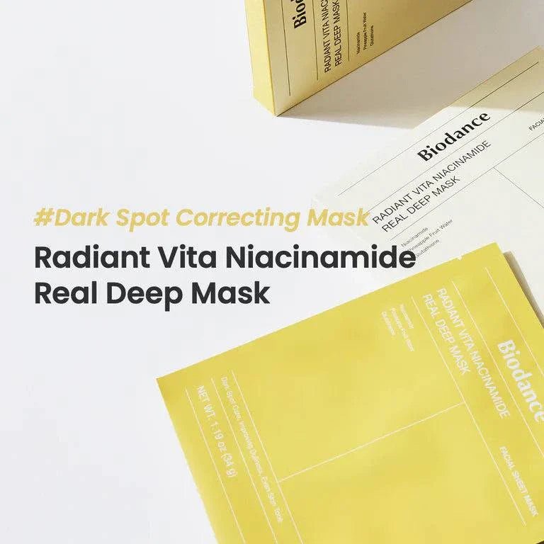 BIODANCE Radiant Vita Niacinamide Real Deep Mask 4Pcs Health & Beauty