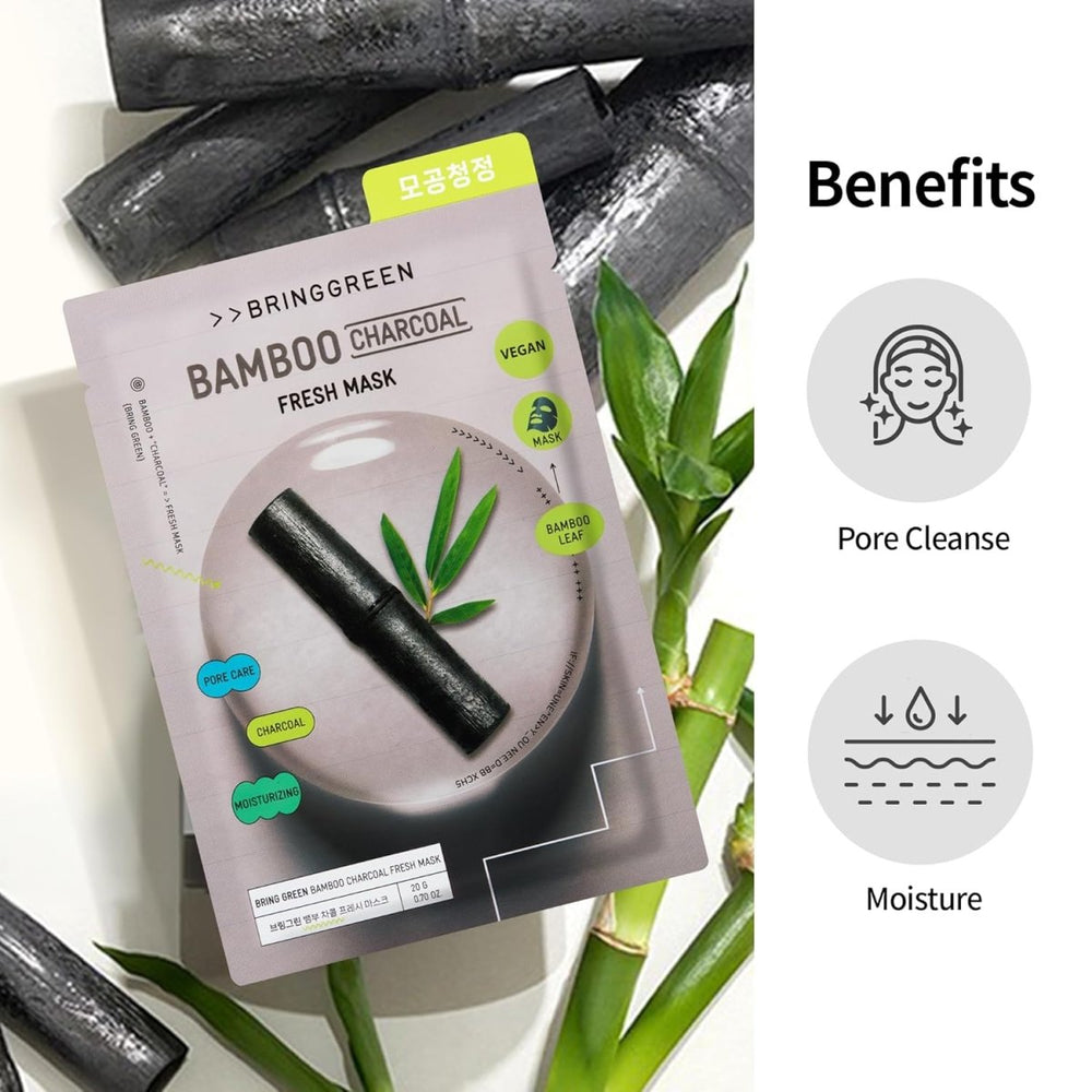 BRING GREEN Bamboo Charcoal Fresh Mask 10Pcs Health & Beauty oceanbuy beauty markham toronto free ship USA asian korean skincare