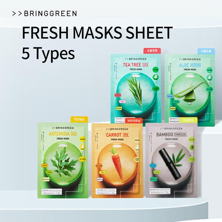 BRING GREEN Carrot Vita Fresh Mask 10Pcs Health & Beauty oceanbuy beauty markham toronto free ship USA asian korean skincare