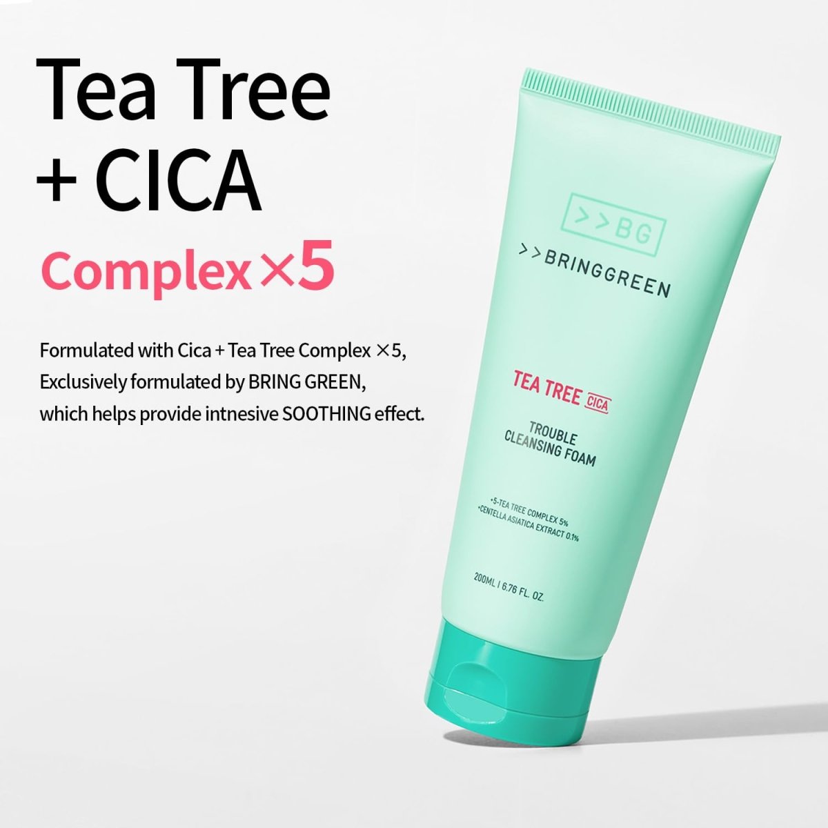 BRING GREEN Tea Tree Cica Trouble Cleansing Foam 300ml Health & Beauty oceanbuy.ca markham toronto free ship USA asian korean skincare