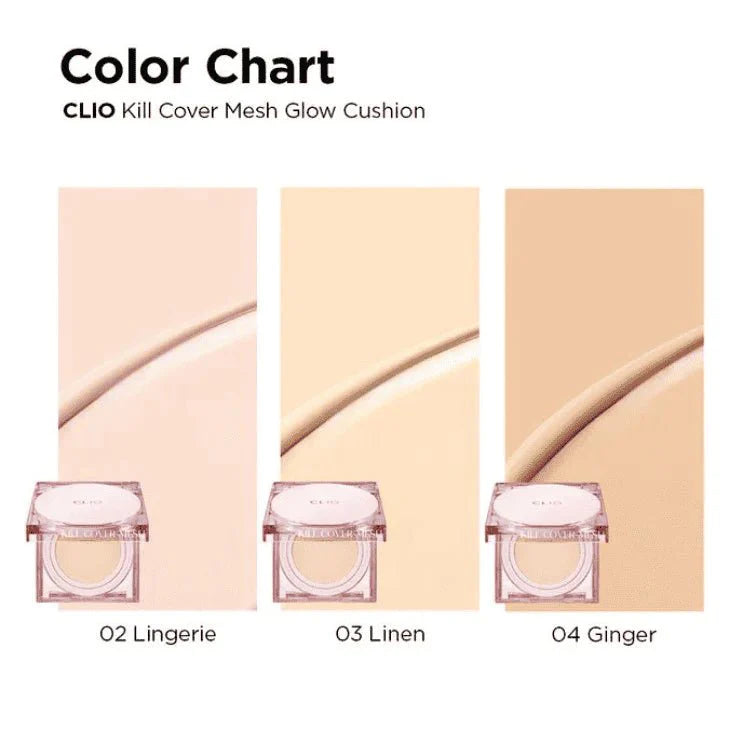 CLIO Kill Cover Mesh Glow Cushion Foundation 15g*2 - 3 Color for Choose(With Refill Core) Health & Beauty oceanbuy.ca markham toronto free ship USA asian korean skincare