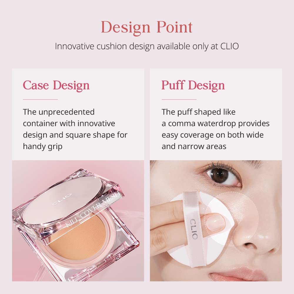 CLIO Kill Cover Mesh Glow Cushion Foundation 15g*2 - 3 Color for Choose(With Refill Core) Health & Beauty oceanbuy.ca markham toronto free ship USA asian korean skincare
