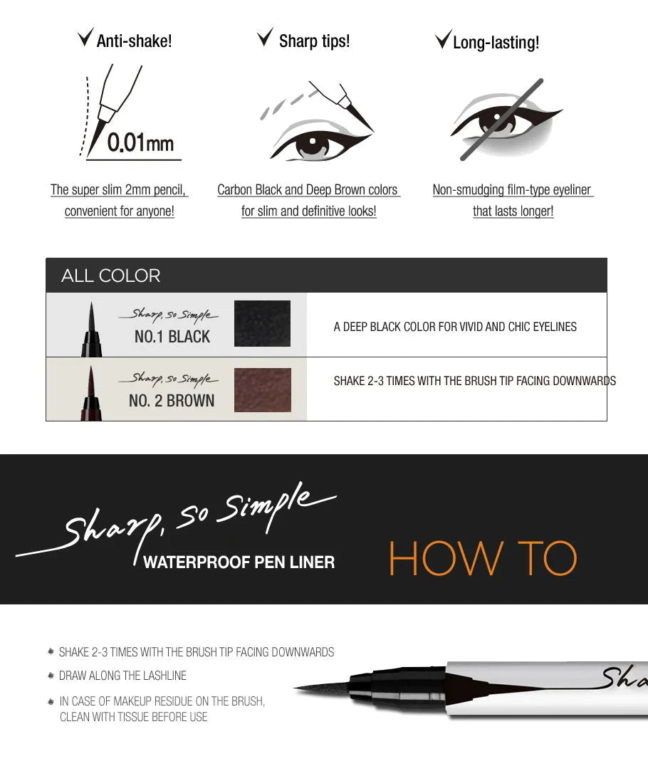 CLIO Sharp So Simple Pen Liner - 2 Color to Choose Health & Beauty oceanbuy.ca markham toronto free ship USA asian korean skincare