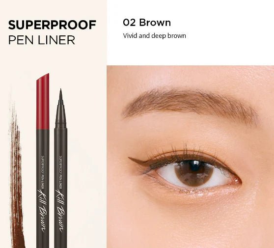 CLIO Superproof Pen Liner - #02 Brown Health & Beauty oceanbuy beauty markham toronto free ship USA asian korean skincare