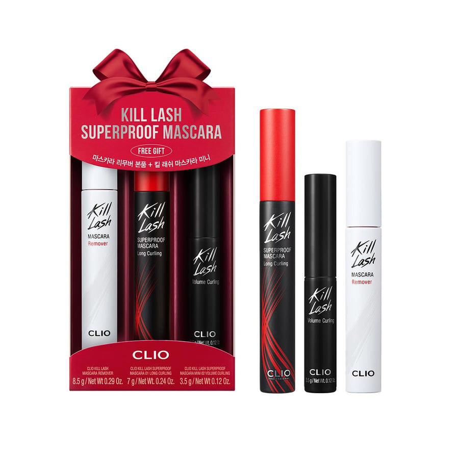 CLIO Kill Lash Superproof Mascara 01 Long Curling Remover & Mini Gift Set 1