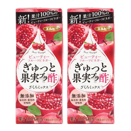 ELBEE Gyutto Fruit + Vinegar Pomegranate Mix 200ml*2 Pack Food, Beverages & Tobacco oceanbuy beauty markham toronto free ship USA asian korean skincare