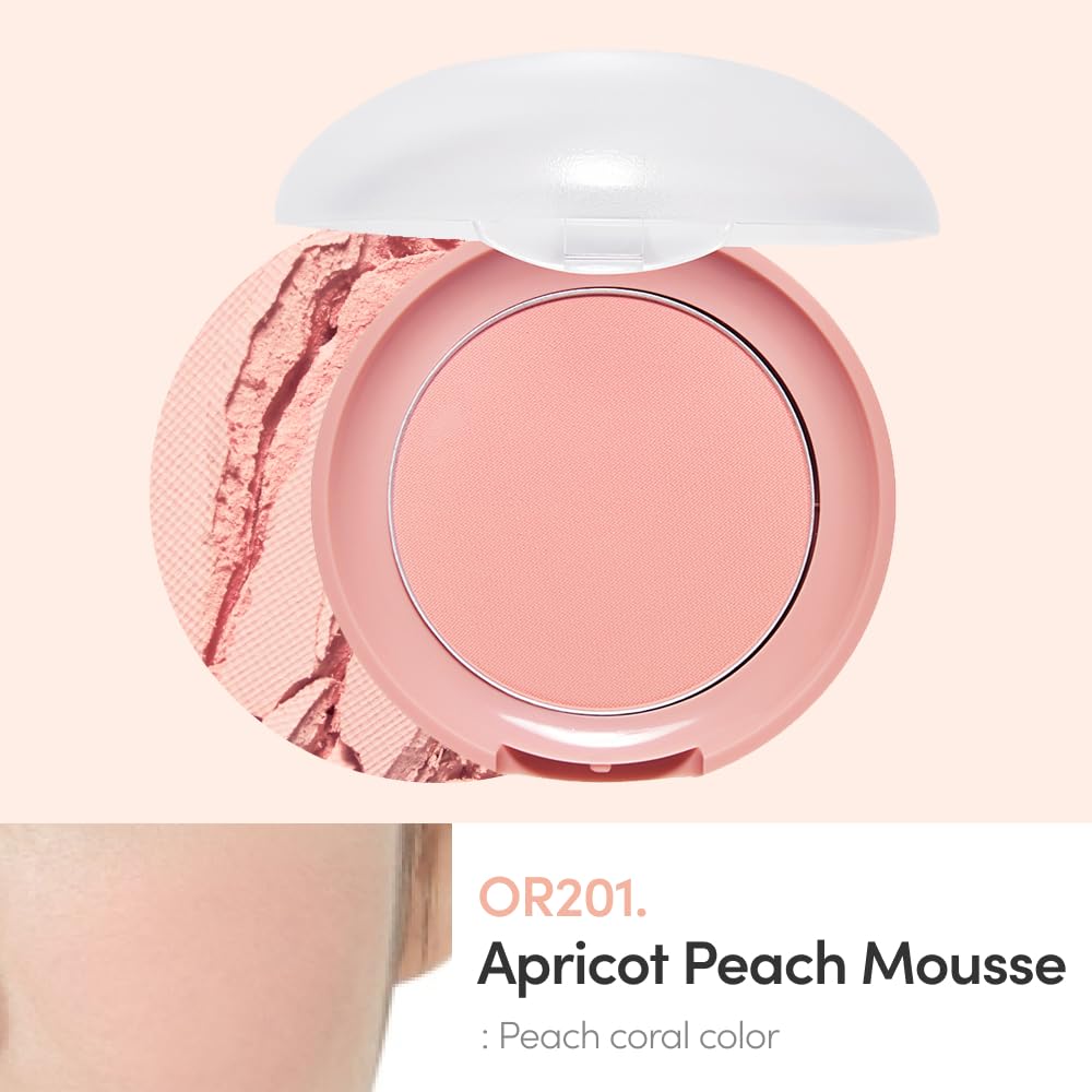 ETUDE HOUSE Lovely Cookie Blusher 4g - OR201 Apricot Peach Mousse Health & Beauty Kbeauty markham toronto free ship USA asian korean