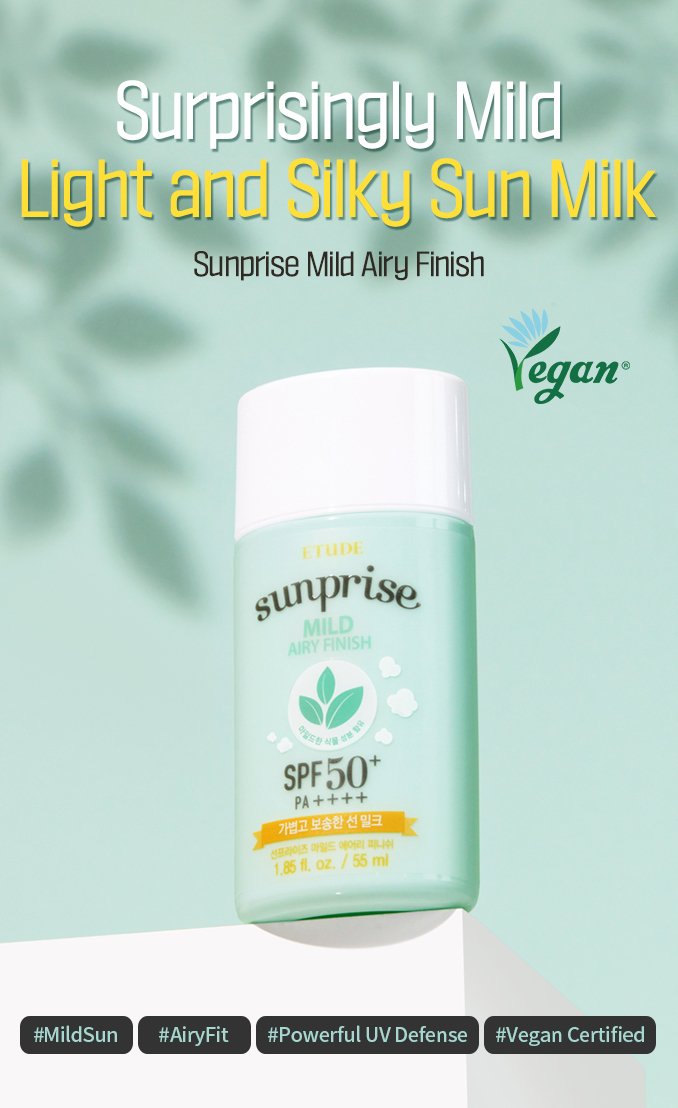 ETUDE HOUSE Sunprise Mild Airy Finish Sunscreen 55ml Health & Beauty oceanbuy.ca markham toronto free ship USA asian korean skincare