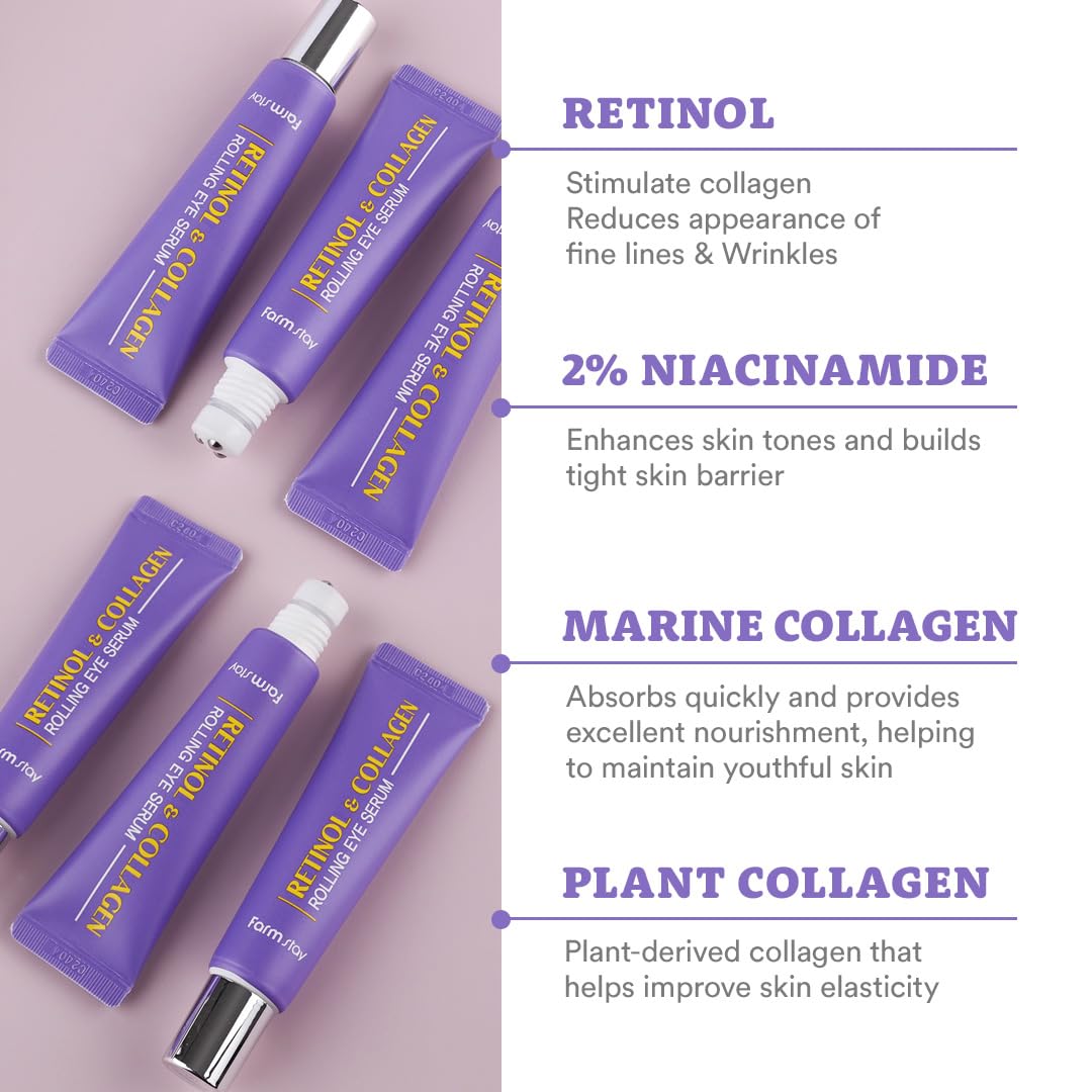 FARMSTAY Rolling Eye Serum 25ml - Retinol & Collagen Health & Beauty oceanbuy beauty markham toronto free ship USA asian korean skincare