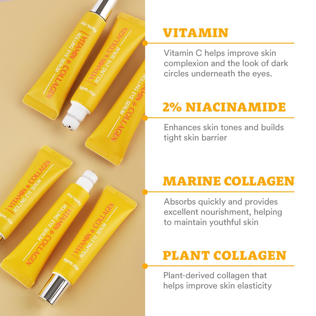 FARMSTAY Rolling Eye Serum 25ml - Vitamin & Collagen Health & Beauty oceanbuy beauty markham toronto free ship USA asian korean skincare