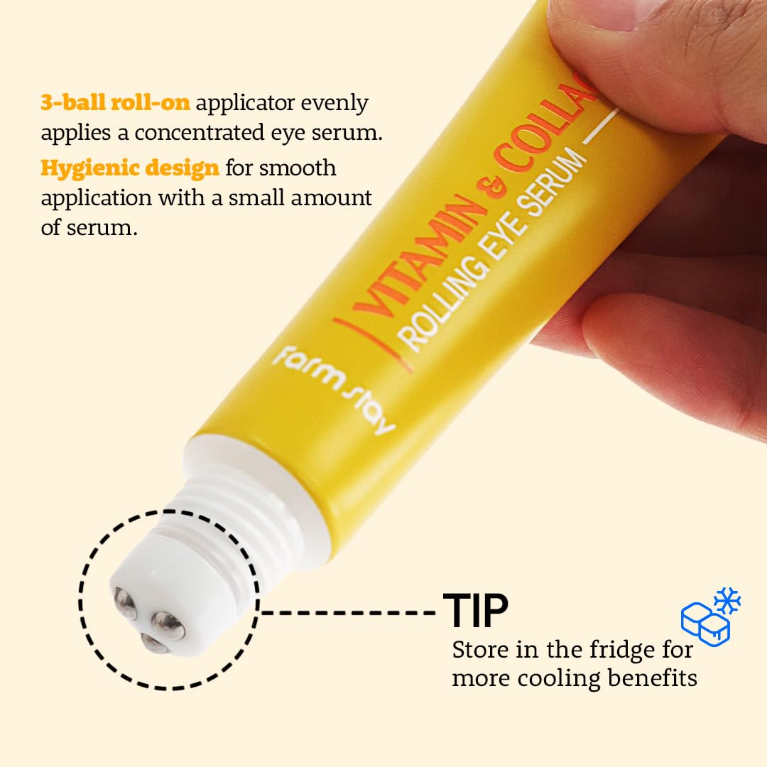 FARMSTAY Rolling Eye Serum 25ml - Vitamin & Collagen Health & Beauty oceanbuy beauty markham toronto free ship USA asian korean skincare