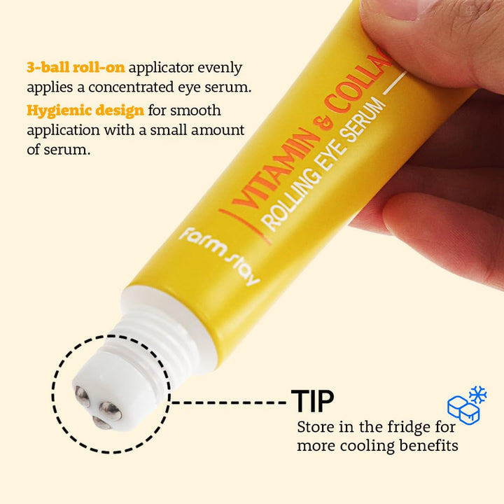 FARMSTAY Rolling Eye Serum 25ml - Vitamin & Collagen Health & Beauty oceanbuy beauty markham toronto free ship USA asian korean skincare