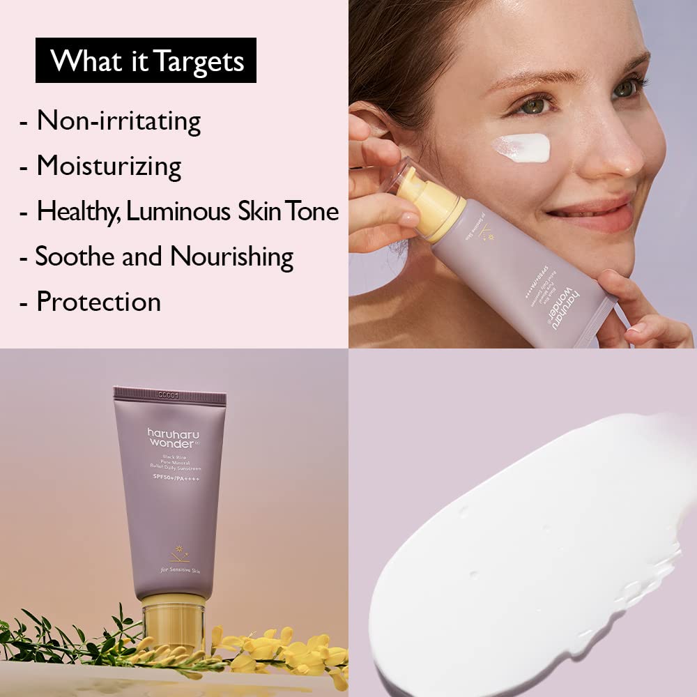 HARUHARU WONDER Black Rice Pure Mineral Relief Daily Sunscreen SPF50+ PA++++ 50ml Health & Beauty oceanbuy beauty markham toronto free ship USA asian korean skincare