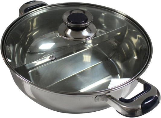 HCX 30 cm Shabu Shabu Dual Sided Hot Pot with Divider 30CM oceanbuy.ca markham toronto free ship USA asian korean skincare