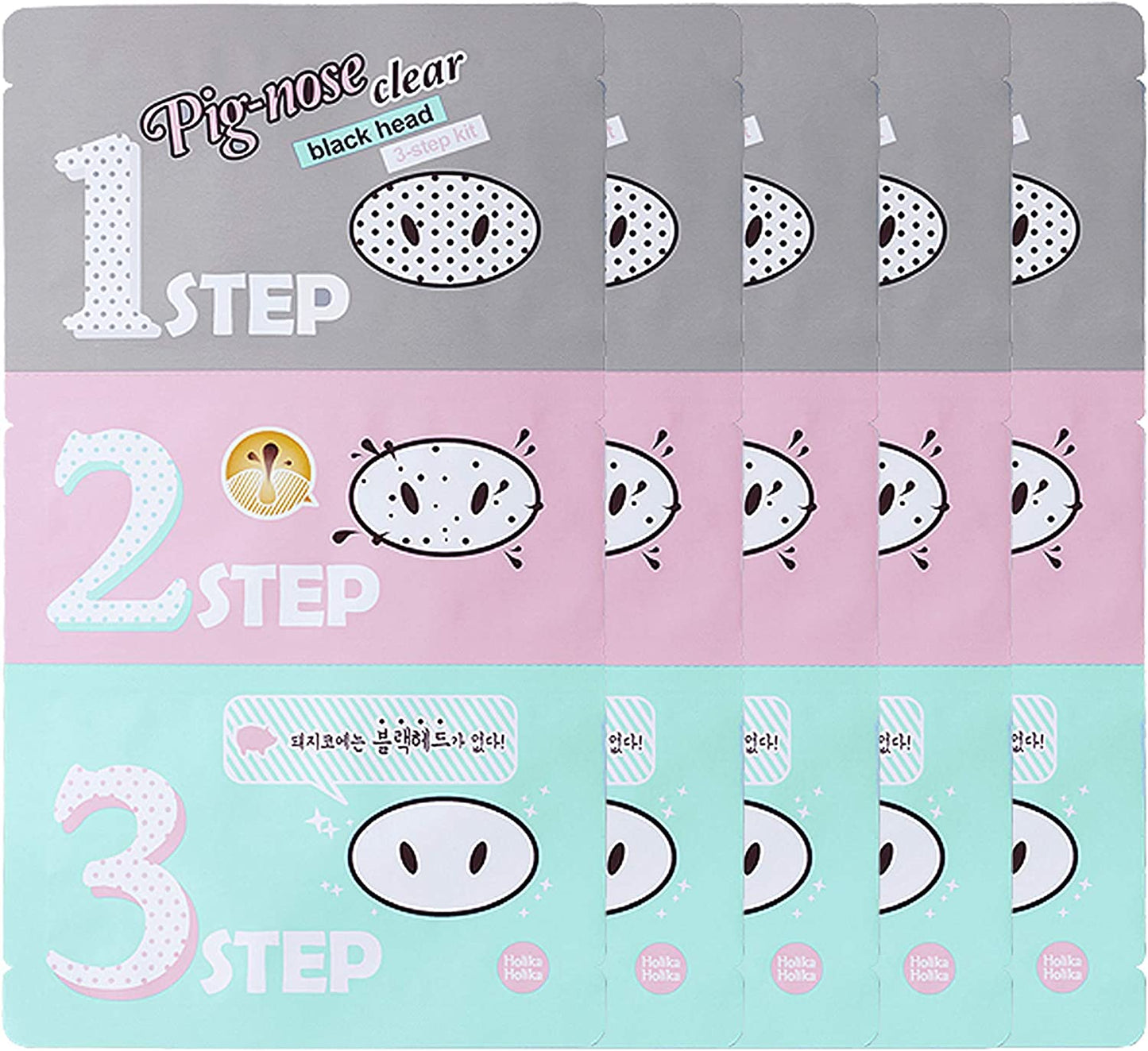 Holika Holika Pig Nose Clear Black Head 3 - Step Kit (5Pcs) oceanbuy.ca markham toronto free ship USA asian korean skincare