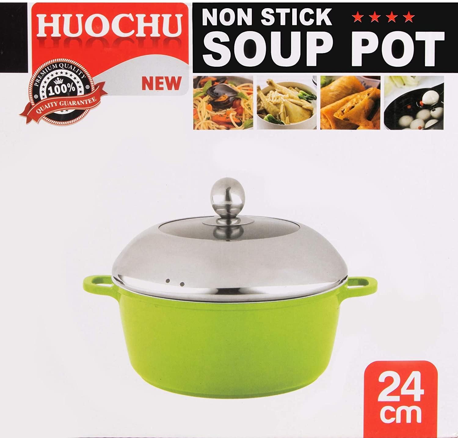 HUOCHU Nonstick Soup Pot Die - Casting Aluminum Dishwasher Safe Die Cast Aluminum Cookware 28cm oceanbuy.ca markham toronto free ship USA asian korean skincare