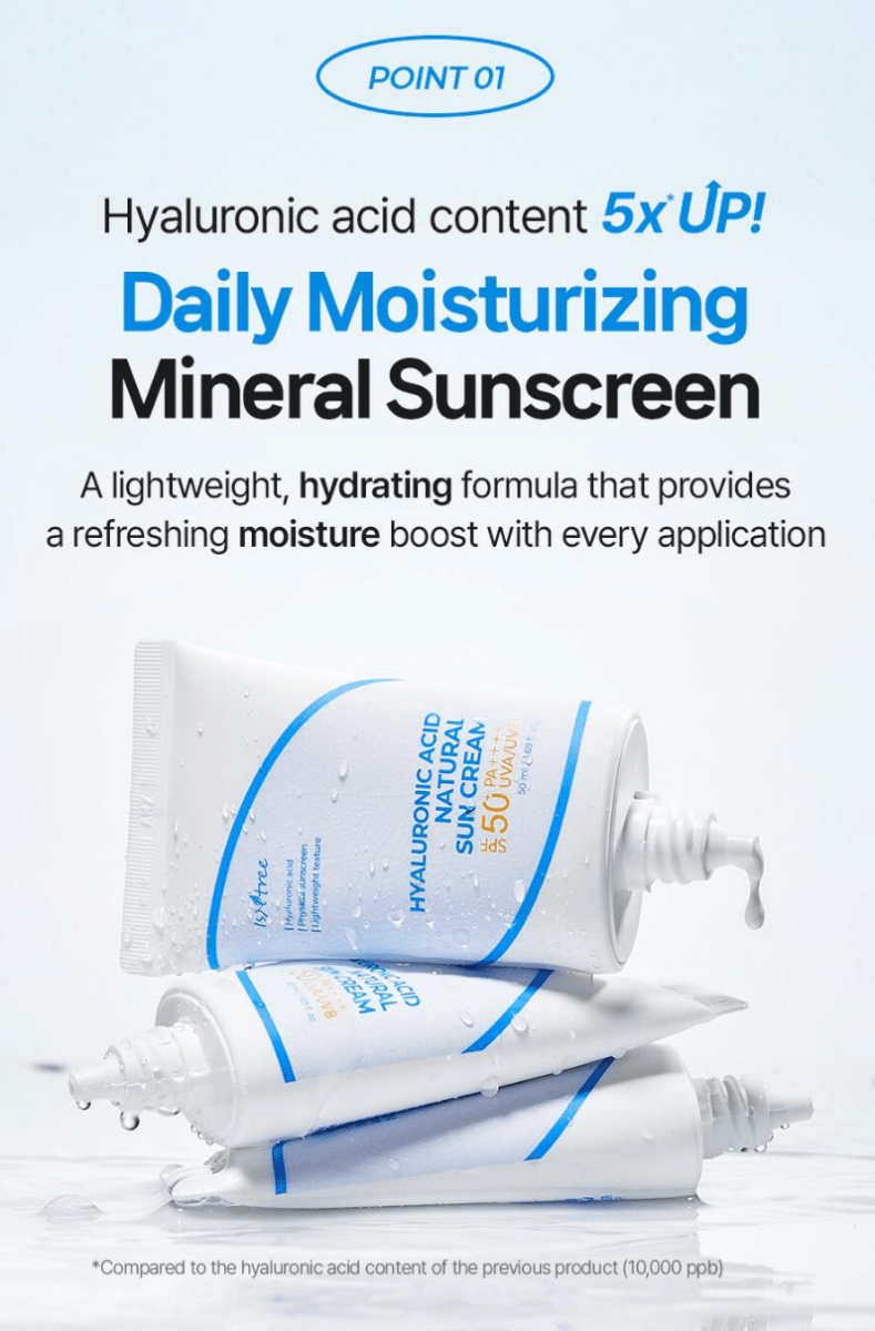 ISNTREE Hyaluronic Acid Natural Sunscreen SPF50+ PA++++ 50ml (NPN 80121023) Health & Beauty Kbeauty markham toronto free ship USA asian korean