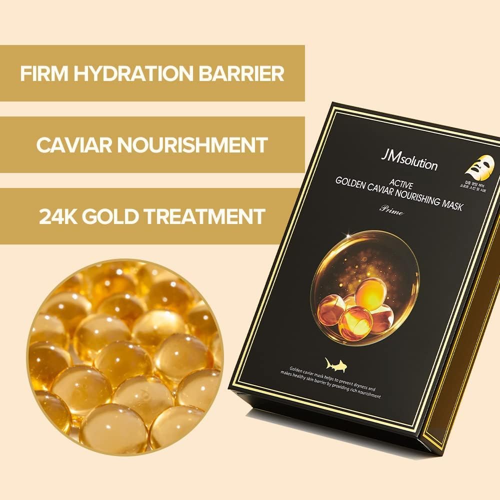 JM SOLUTION Active Golden Caviar Nourishing Mask 10Pcs Health & Beauty oceanbuy beauty markham toronto free ship USA asian korean skincare