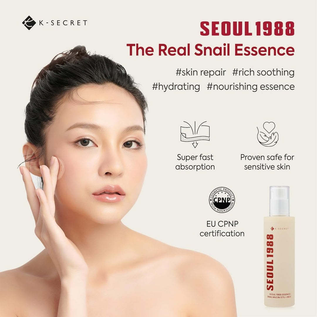 K - SECRET Seoul 1988 Essence: Snail Mucin 97% + Rice 100ml Health & Beauty