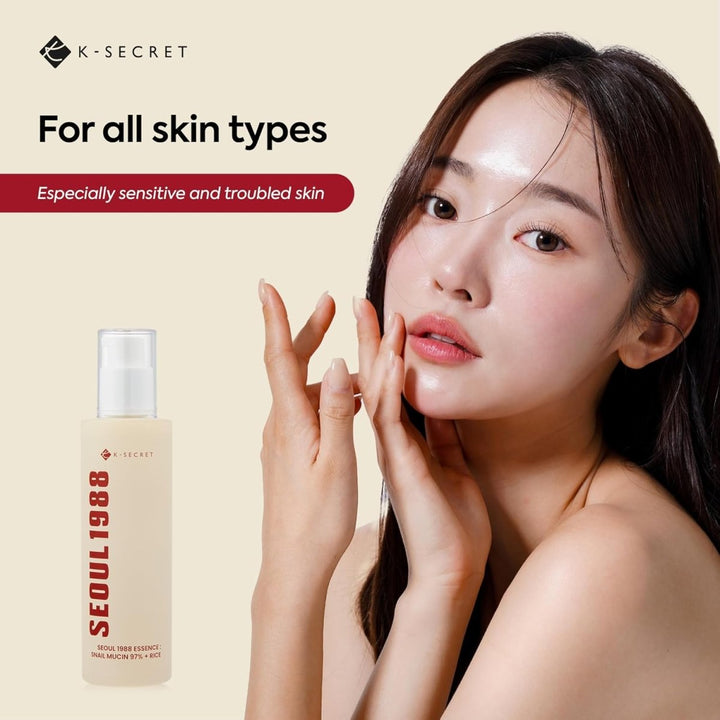 K - SECRET Seoul 1988 Essence: Snail Mucin 97% + Rice 100ml Health & Beauty