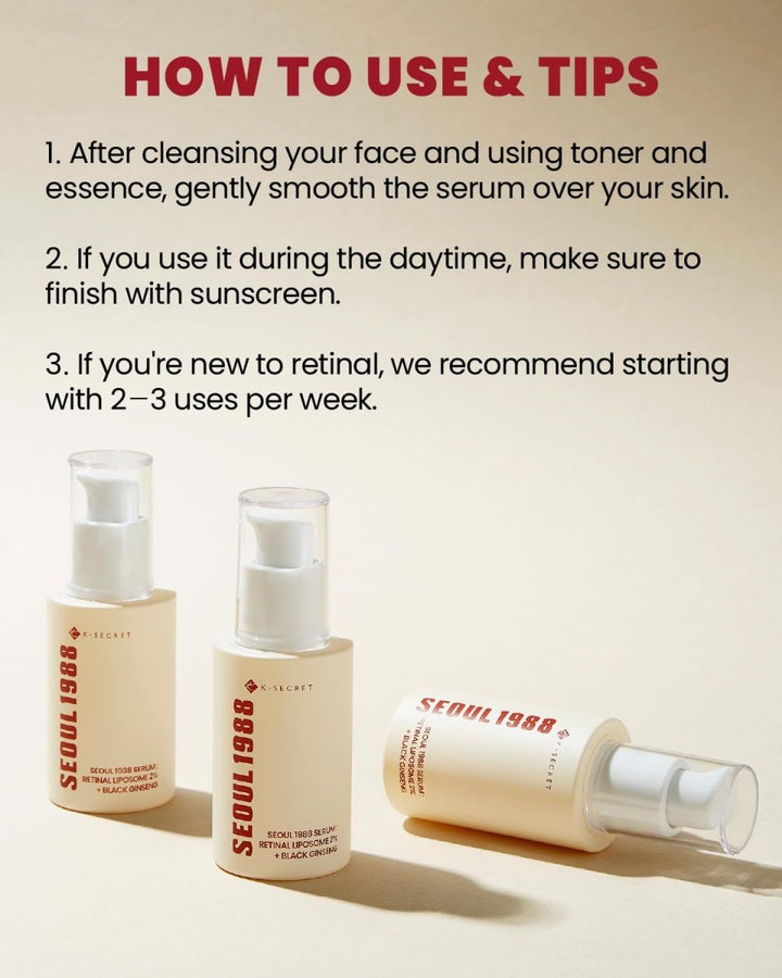 K - SECRET Seoul 1988 Serum: Retinal Liposome 2% + Black Gingeng 30ml Health & Beauty