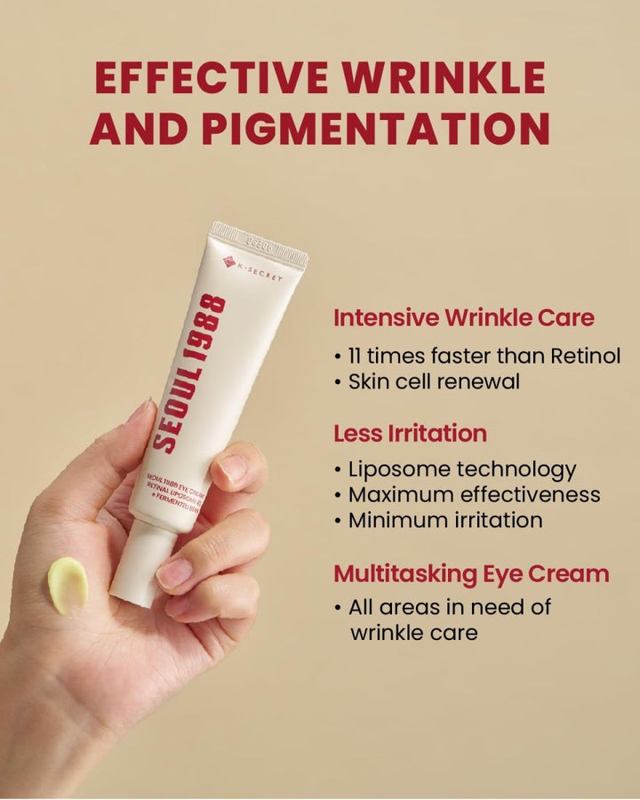 KSECRET Seoul 1988 Eye Cream: Retinal Liposome 4% + Fermented Bean Health & Beauty